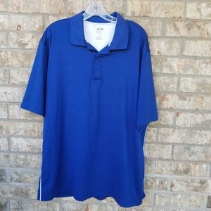 Adidas Blue ClimaCool Textured Golf POLO SHIRT (Mens XL)